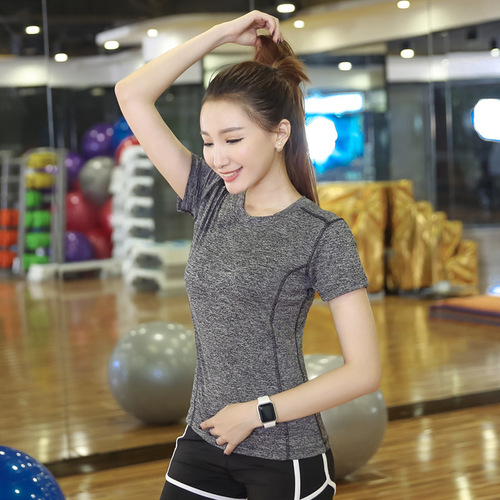 Yoga wear summer slimming Korean style casual professional quick-drying running fitness short-sleeved t-shirt for women tight comfortable