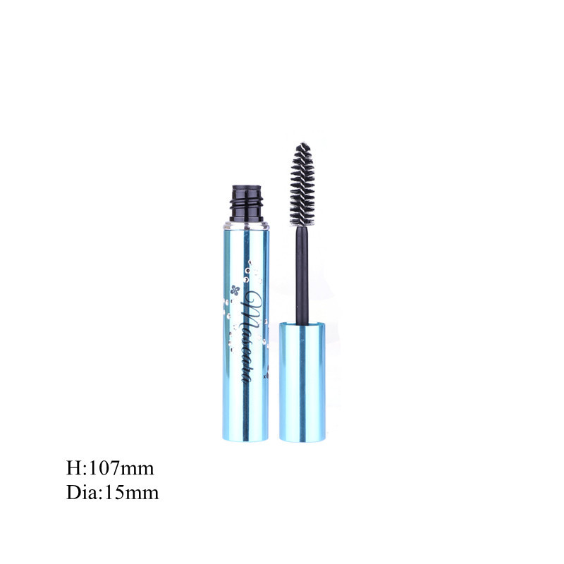 DIY手工睫毛膏管蓝色圆形精美花纹睫毛管空管彩妆包材碎发整理器