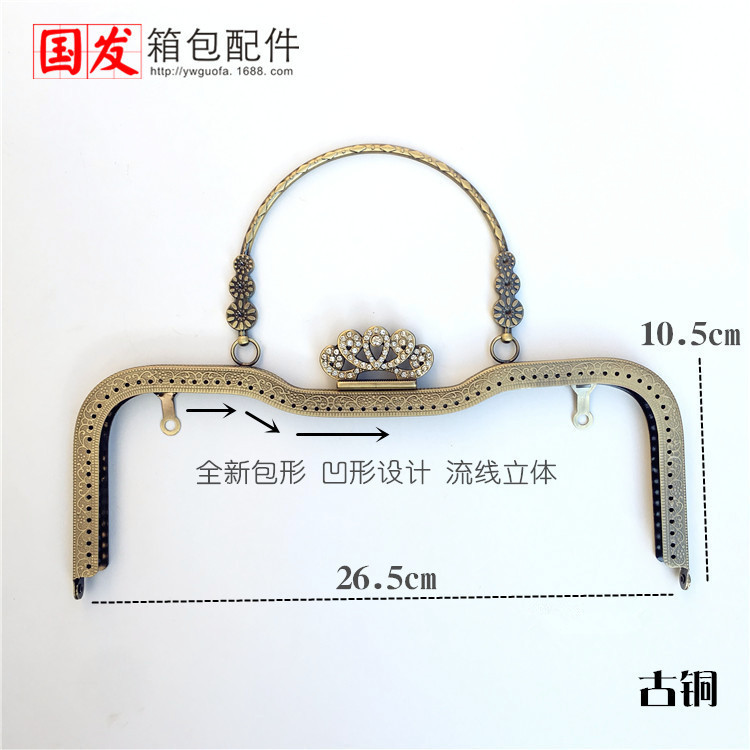 40% de descuento: 26.5cm cuadrado relieve con diamantes corona de tres flores de oro plateado oro ligero