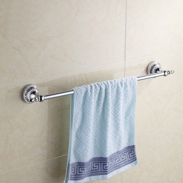 Shengruijia Blue and White Porcelain Single Pole Bathroom Hardware Pendant Paper Towel Stainless Steel Towel Rack Factory Direct Sales Towel Bar