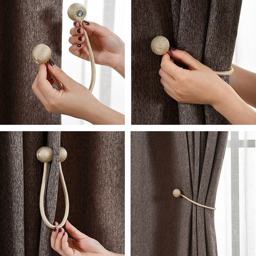Nordic simple tassel curtain strap Japanese style small fresh woven drawstring gathering rope creative gauze curtain storage binding