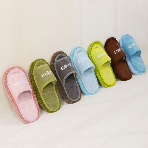 Export order Korean beautiful plush machine washable floor wiping slippers lazy detachable four seasons wooden floor slippers