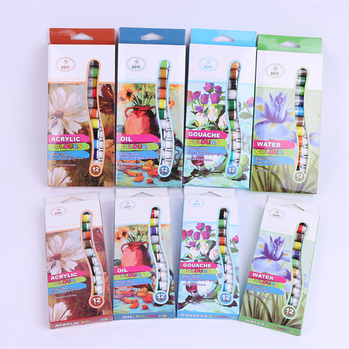 Direct Supply 12 Color 24 Color Children's Painting Doodle Acrylic Watercolor Oil Painting Practice Drawing Art Gift