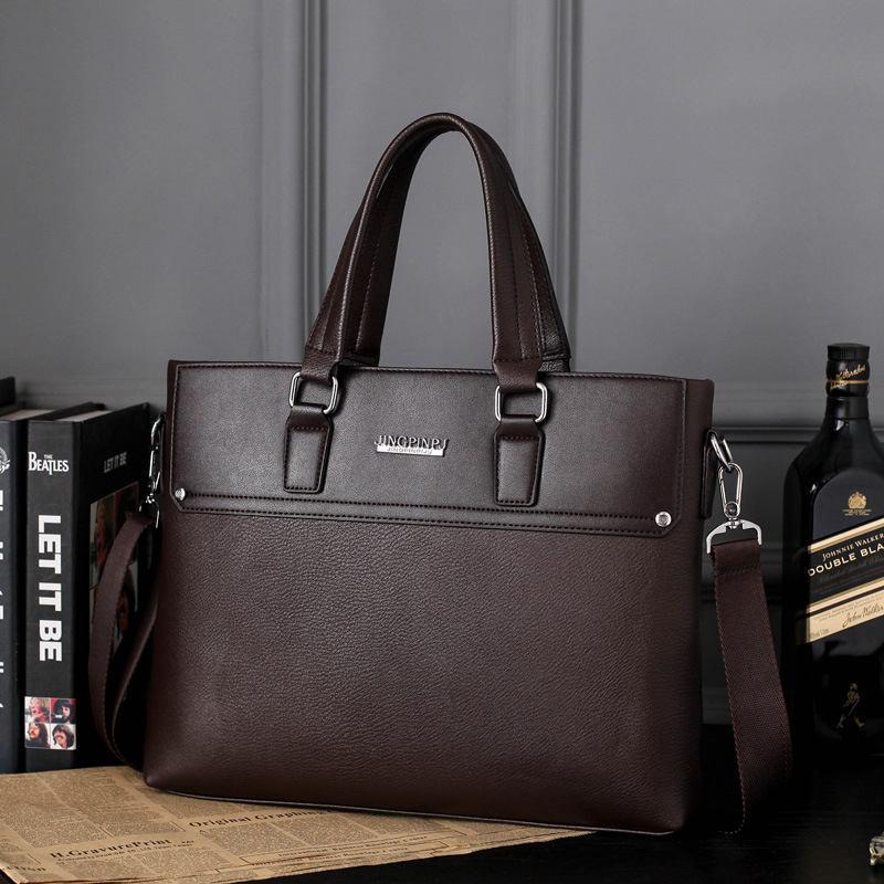 手提皮包电脑商务包单肩斜挎休闲横款男包包工作公文手拎