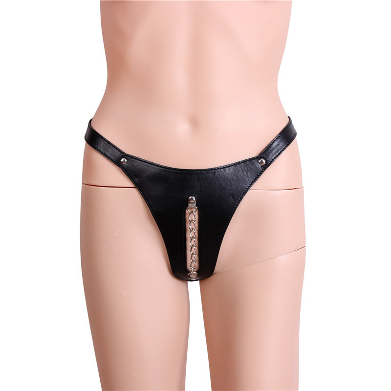 Sex toys women's plus size transparent chain thong sexy hair-exposed briefs LES female adult supplies