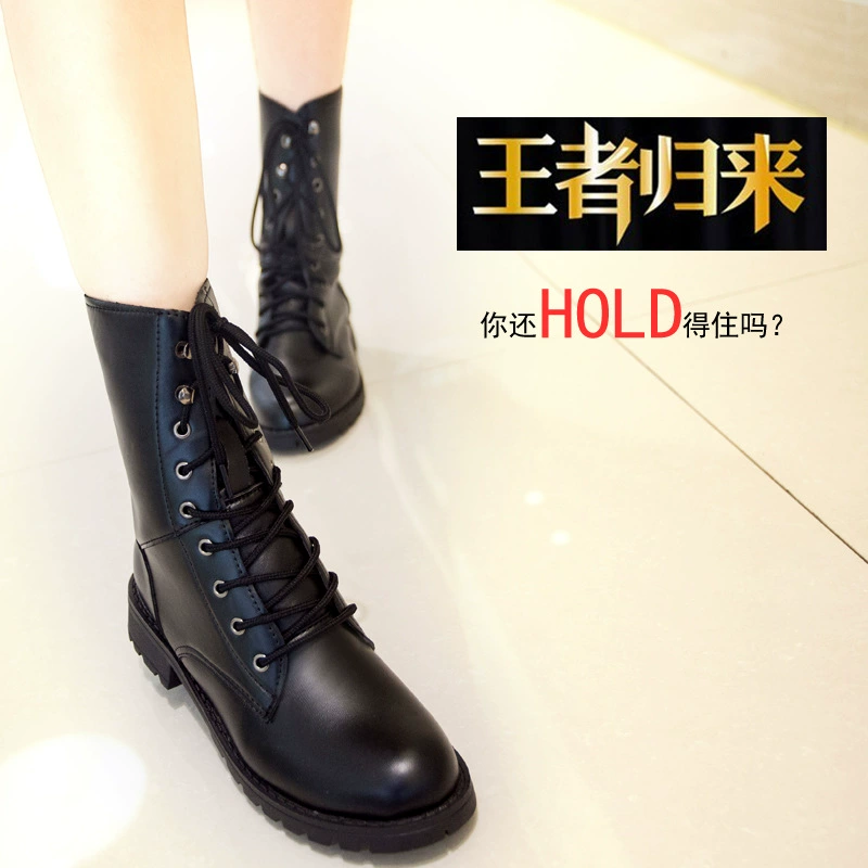 2023 новые мотоциклетные ботинки Martin на шнуровке, короткие ботинки на среднем каблуке, женские армейские ботинки, британские модные красивый парный ботинок