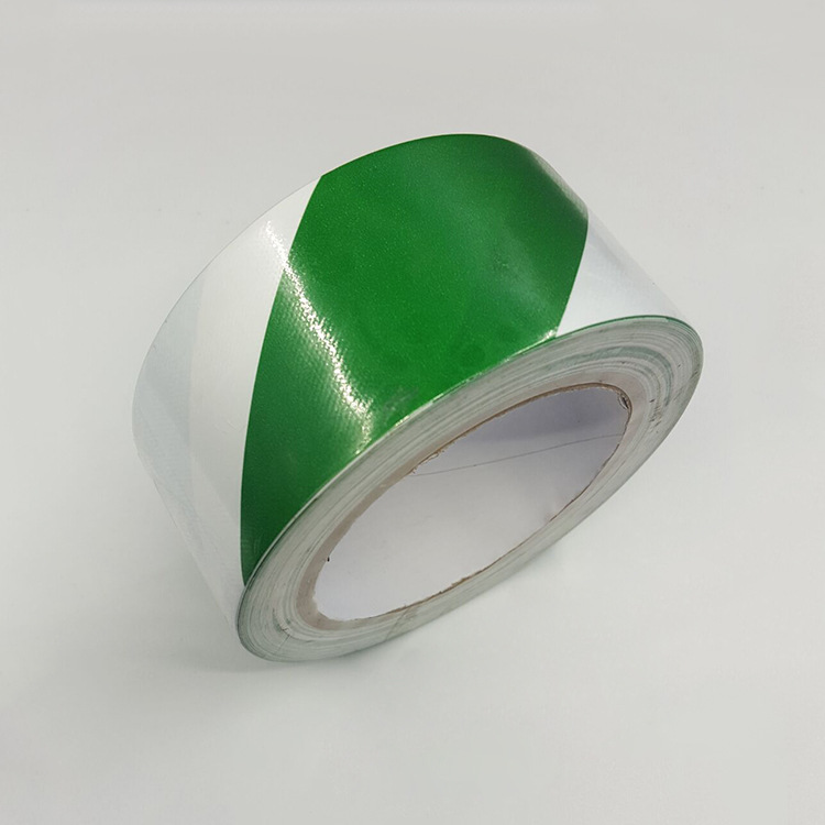 直销 警示胶带无尘车间划线标识PVC耐磨地板胶 绿白双色斑马胶