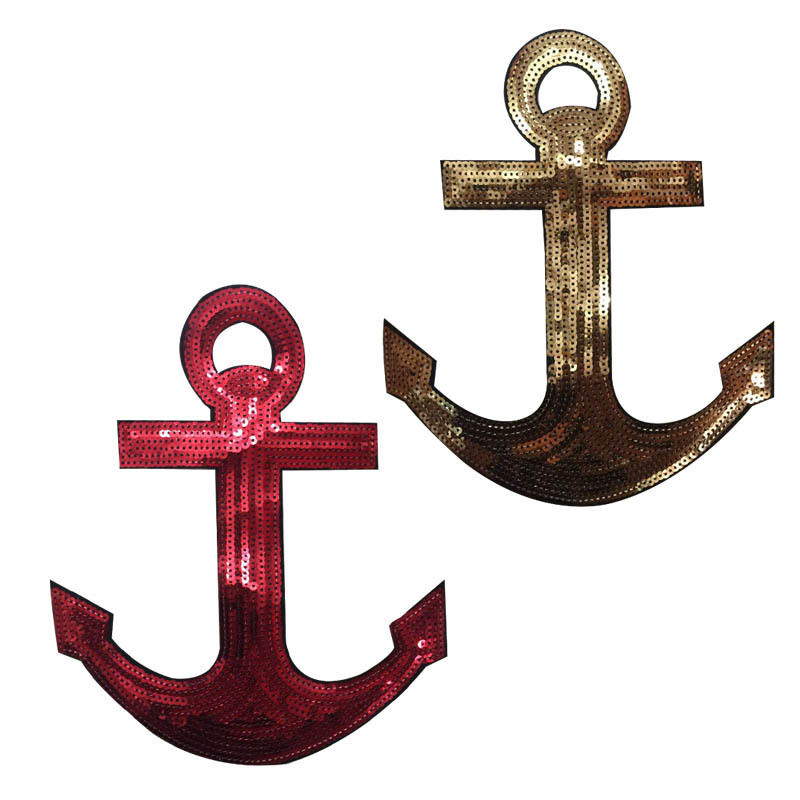 船描亮片布贴 衣服补丁贴 电脑珠片绣花 刺绣布贴 时尚衣服辅料