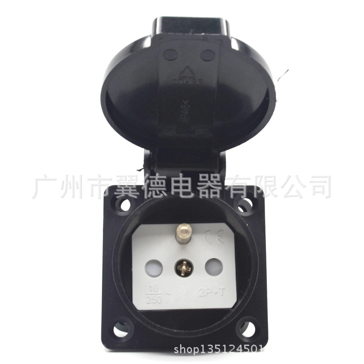 厂家法式防水插座 法国工业设备灌溉农田防水插座 圆盖  YuaDon
