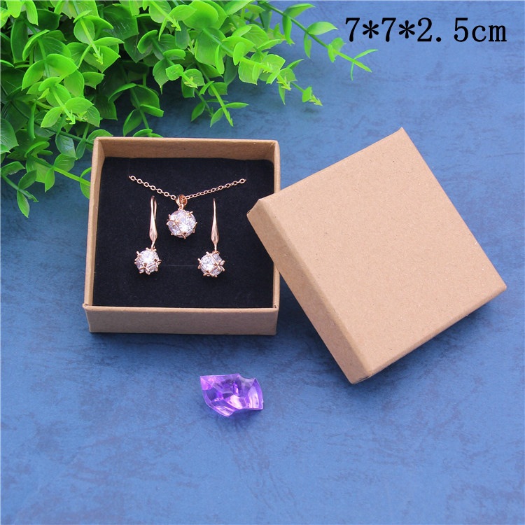 厂家直供复古方形吊坠盒纸质饰品包装盒天地盖牛皮纸盒