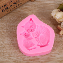 2016新款可爱母子猫咪翻糖硅胶模具 diy巧克力蛋糕肥皂石膏模具