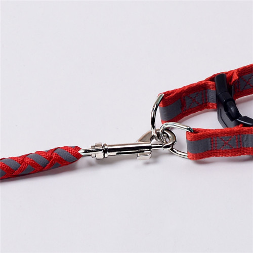 Manufacturer Direct Sale Teddy Pomsky Poodle Labrador Reflective Dog Collar Leash Pet Harness Chest and Back Strap