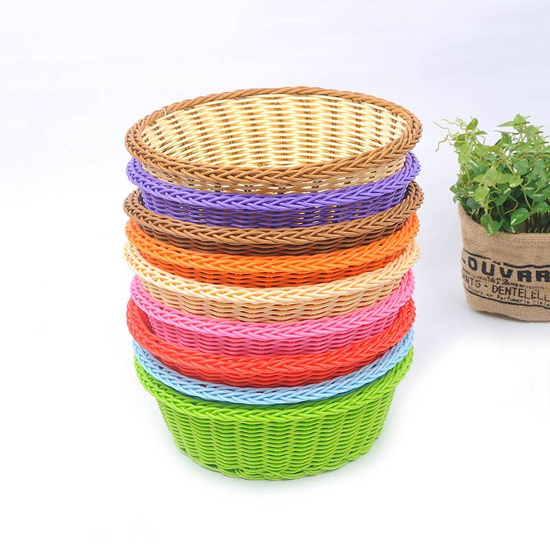 Imitation Willow rattan bamboo woven fruit basket food bread cauliflower basket storage basket storage basket box home wholesale