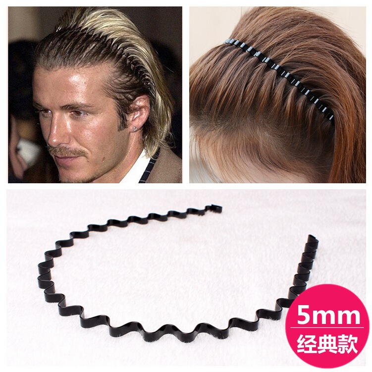 Classic Black 5mm Iron Hairband, Unisex, Wavy Hair Clip, Versatile Fitness Hair Accessory, Face Washing Hair Band Classic Black 5mm Iron Hairband, Unisex, Wavy Hair Clip, Versatile Fitness Hair Accessory, Face Washing Hair Band