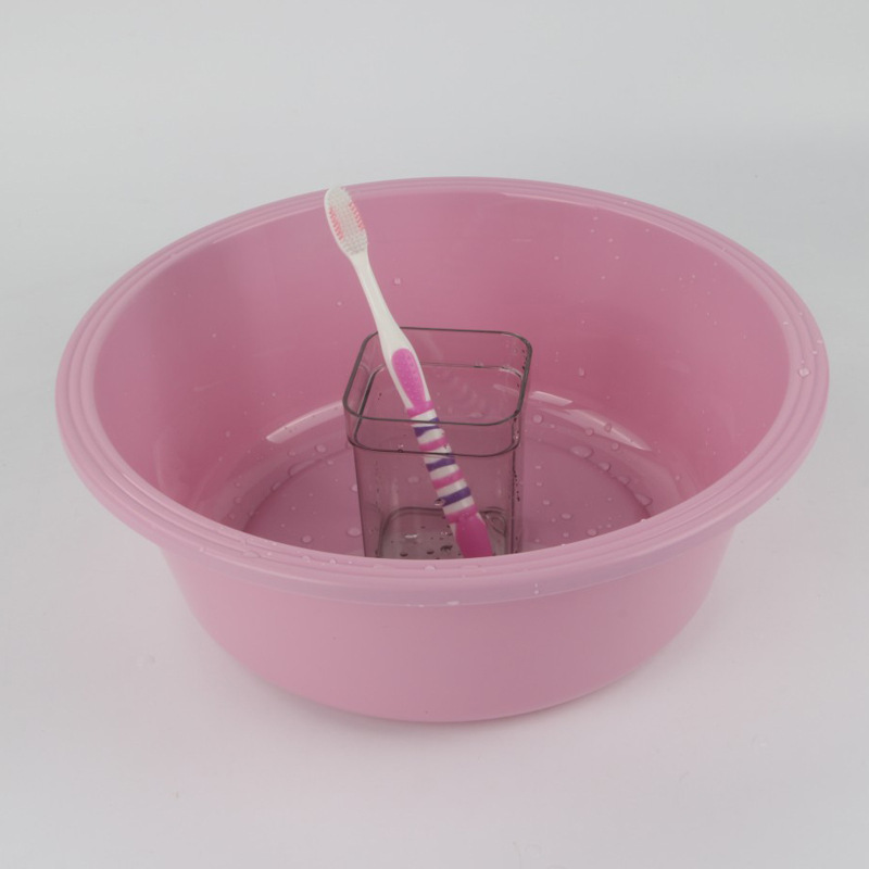 大号塑料盆家居家用脸盆洗菜水果盆实色透明婴儿脸盆5143