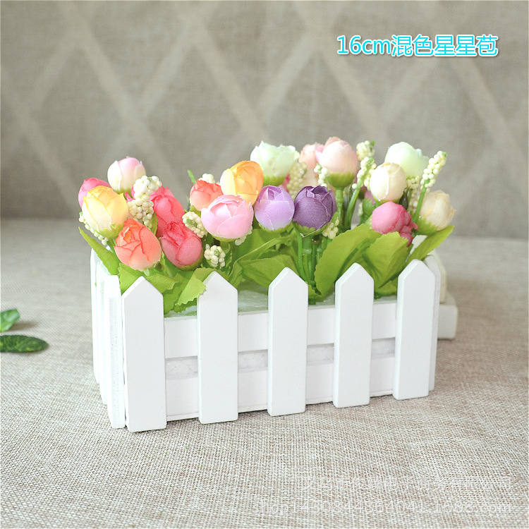 16 valla de madera traje de flor artificial maceta artificial interior sala de estar entrada decoración flores y plantas maceta pequeña planta verde adornos