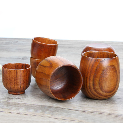 Japanese wooden cup, jujube wood, sake wood cup, solid wood water cup, casual cup, restaurant tea cup, engraving manufacturer wholesale