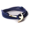 Blue leather gold anchor