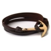 Brown leather gold anchor