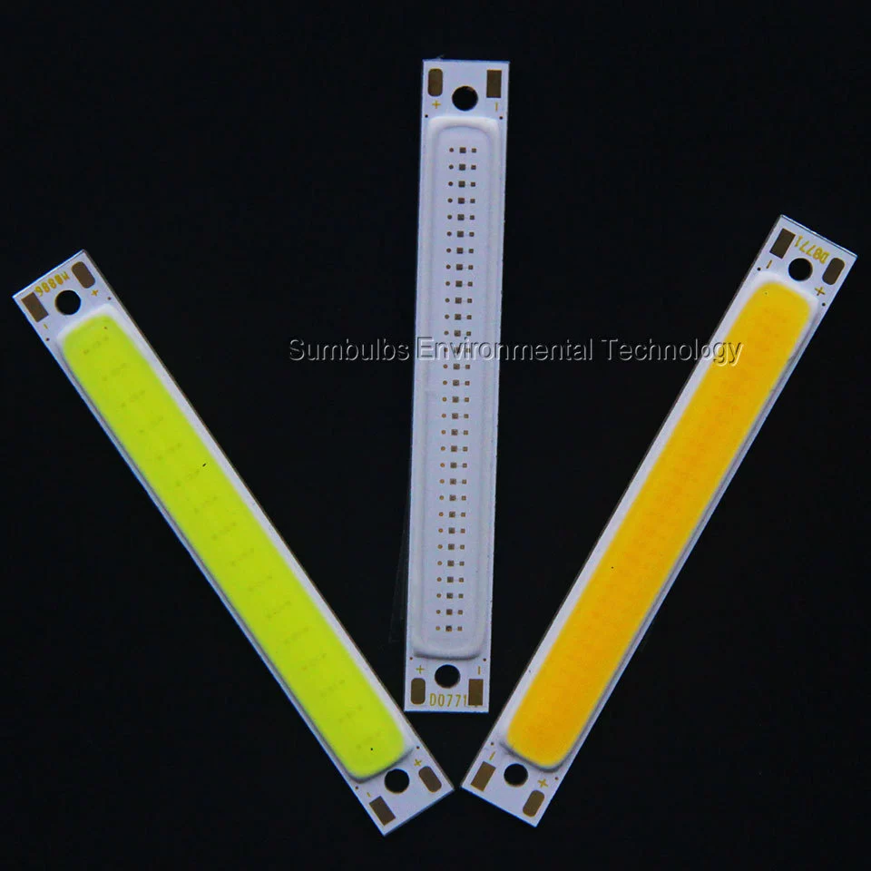 Модуль COB LED, 60×8 мм, 1W/3W, белый 3000K–6500K или красный/синий световой диапазон