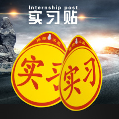 汽車摩托標誌新手上路pvc實習貼 帶吸盤塑料粘貼廠家批發可定logo