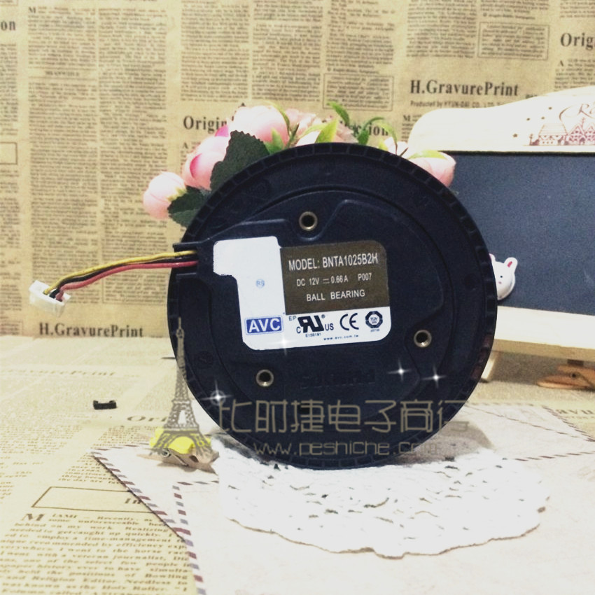 AVC 12V 0.66A BNTA1025B2H车载空气净化器离心风机圆形风扇100mm