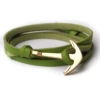 Green Leather Gold Anchor