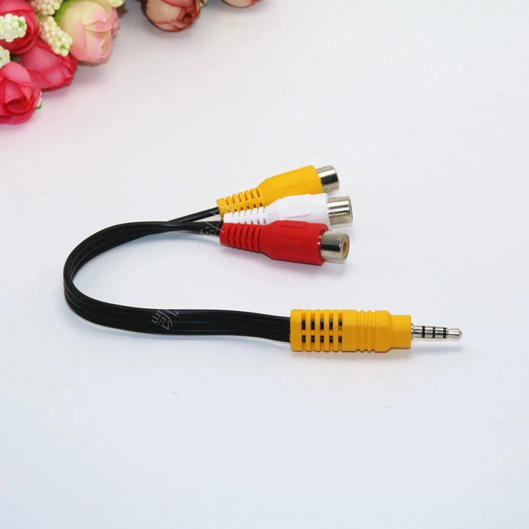 3,5 мм на одну минуту три AV-Адаптерный кабель 3,5 мм на RCA красный белый желтый видеокабель Lotus женский аудиоадаптер кабель