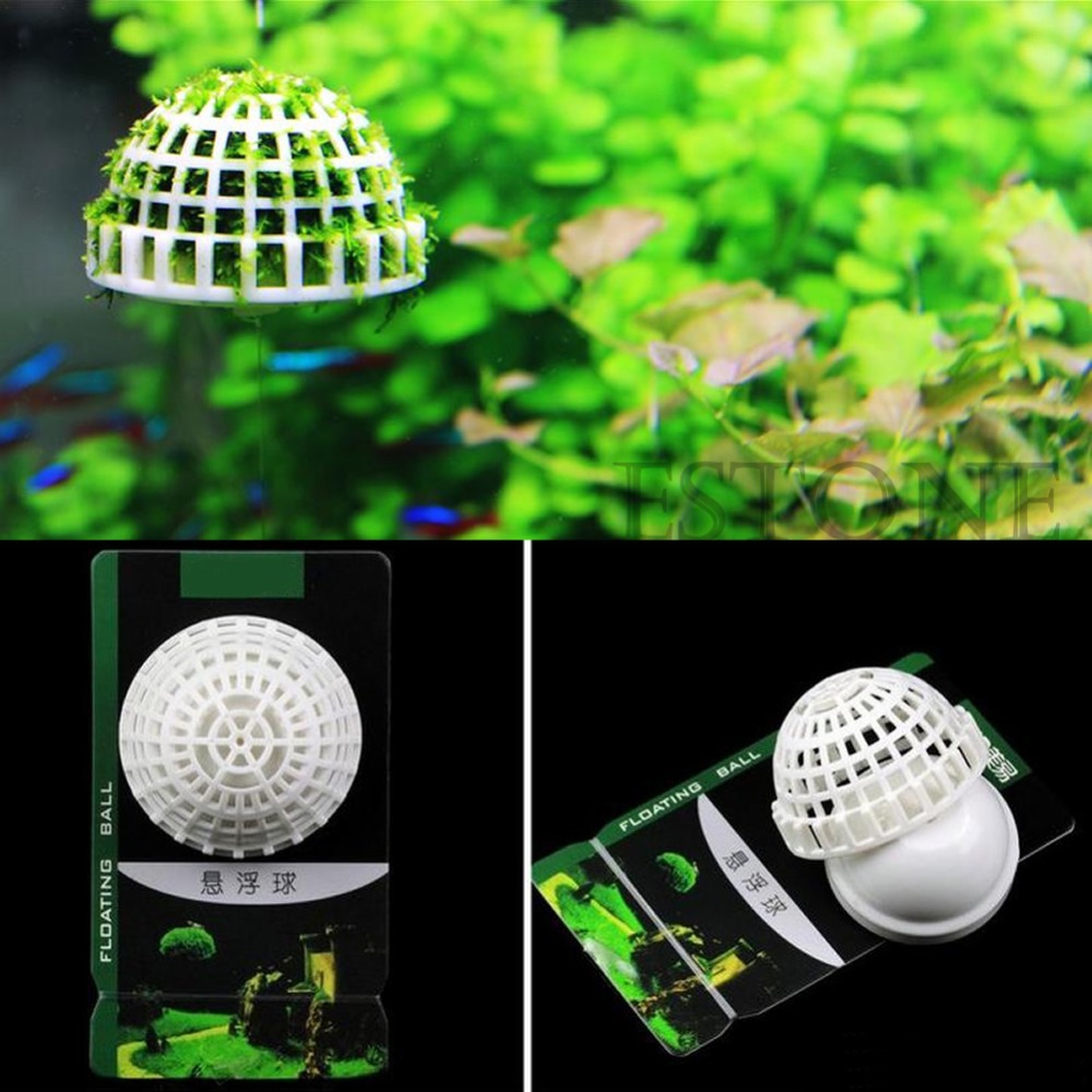 Meyi transparente fregadero Bola de agua Bola de musgo Mo Bola de seda ornamental Camarón casa evitar la cría que contiene bola mineral