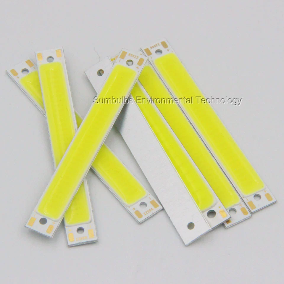 Модуль COB LED, 60×8 мм, 1W/3W, белый 3000K–6500K или красный/синий световой диапазон