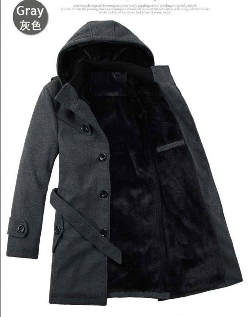 AliExpress Men's Autumn and Winter New Style Fluffy Woolen Coat Men's Korean Style Slim-fit Large Size Solid Color Trenchcoat for Men