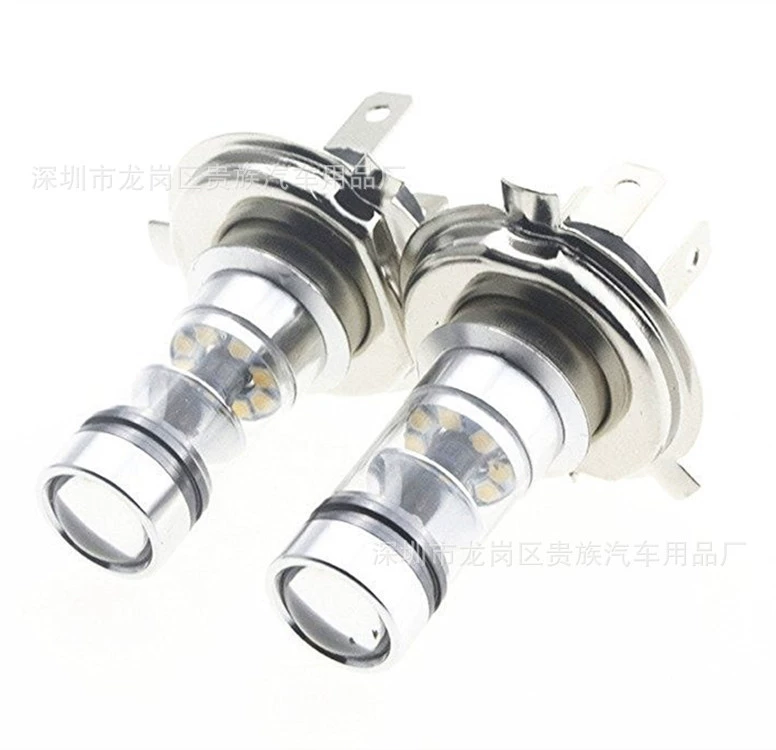 Автомобильная передняя фара противотуманная светодиодная H4 100W 20LED с антизапотеванием дальний и ближний свет