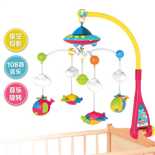 Baby Music Rotating Projector Crib Bell Rattles Baby Projector Crib Toy Amazon Cross-border Toys