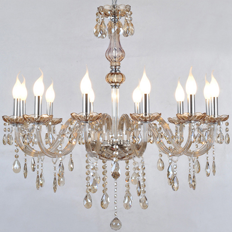 Lámpara de cristal blanco de 12 cabezas lámpara de vela de jade blanco adecuada para sala de estar grande Sala de exposiciones vestíbulo del hotel lámpara de sala de ingeniería