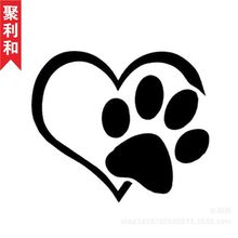 QHeart Paw Vinyl Decal_ӡ܇܇N ⹷_ӡN