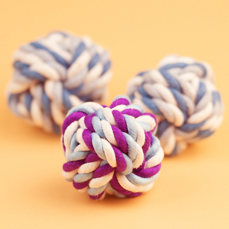 Juguetes para mascotas, varias pelotas de cuerda de algodón, pelotas de tenis de cuerda de doble nudo, frisbees para perros, cuerda para masticar para limpiar y rechinar los dientes de los perros, venta caliente transfronteriza