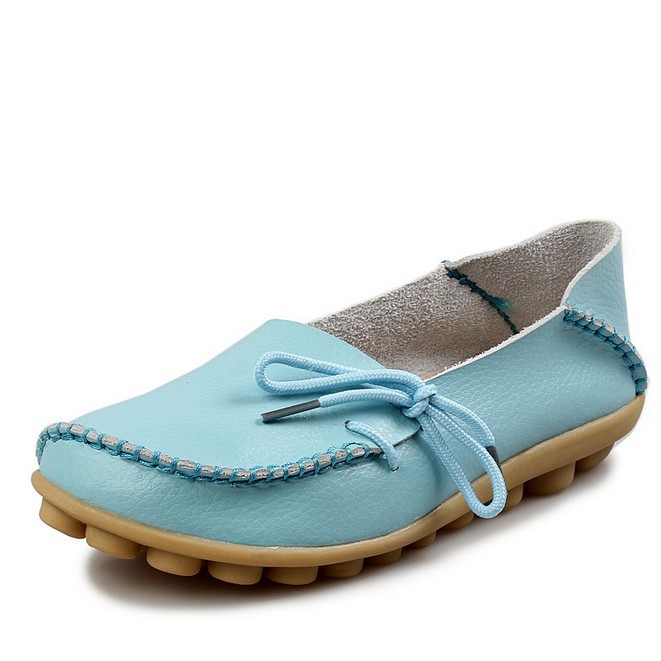 Zapatos casuales de mujer zapatos de cuero genuino zapatos de mamá plana zapatos de enfermera con cordones tendón de res zapatos bajos más tamaño