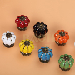 Supply ceramic handles, colorful pumpkin cartoon handles, pastoral colored handles, cabinet handles, drawer pulls