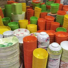 密胺美耐皿餐具碗盘碟果盘库存清仓甩卖义乌市傲晗日用品厂花卉