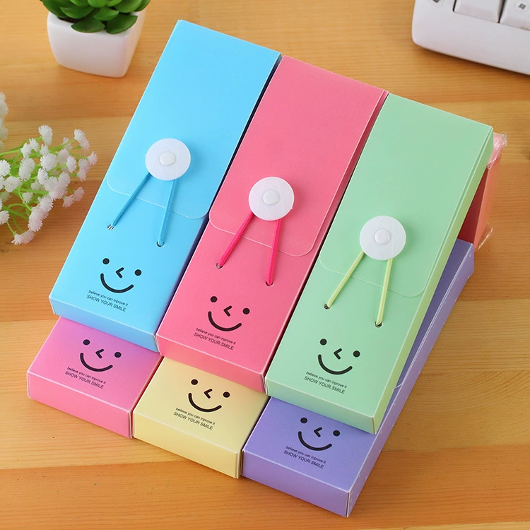 Детский пенал в Корейском стиле, Канцелярский пенал на резинке, креативный канцелярский пенал карамельного цвета, Канцелярский пенал с пряжкой Smile Tower