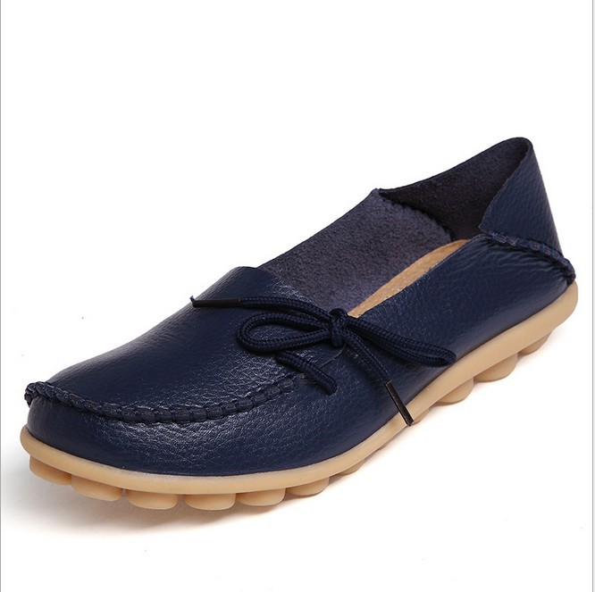 Zapatos casuales de mujer zapatos de cuero genuino zapatos de mamá plana zapatos de enfermera con cordones tendón de res zapatos bajos más tamaño