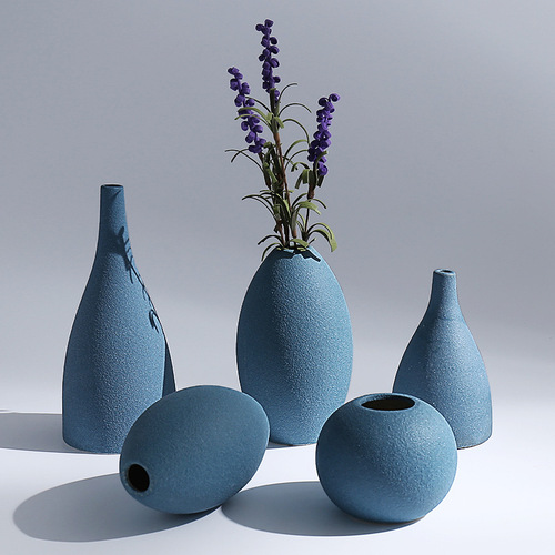 Wholesale creative Nordic ceramic vases, home decorations, living room desktop decorations, European-style dried flowers.