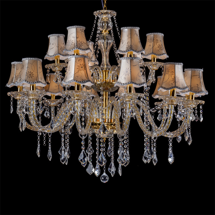 Lámpara de cristal de oro de 10 cabezas tubo roscado lámpara de vela europea adecuada para sala de estar estudio restaurante habitación de huéspedes del hotel