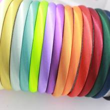 10MM糖果色包布加厚头箍 DIY发箍材料发饰配件1cm色丁套布头箍