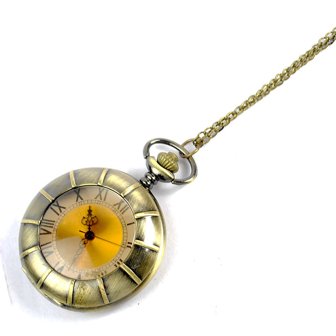 European and American Korean large bronze crystal transparent compass long necklace pocket watch lovers manufacturers wholesale 8019