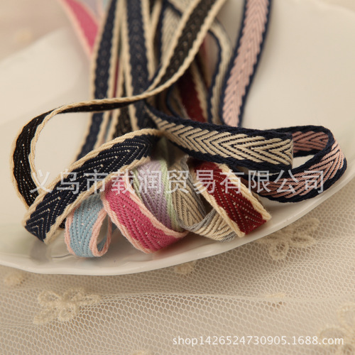Herringbone polyester-cotton satin ribbon diy handmade hair accessories clothing straw hat material two-color herringbone ribbon