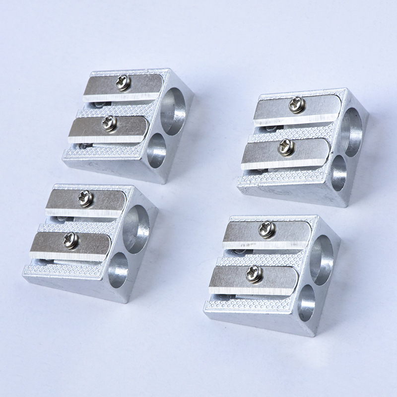 创意款削笔器 铝合金学习办公文具塑料双孔卷笔器 批发眉笔卷笔刀