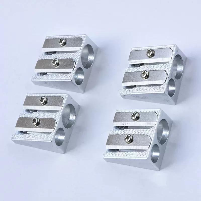 创意款削笔器 铝合金学习办公文具塑料双孔卷笔器 批发眉笔卷笔刀