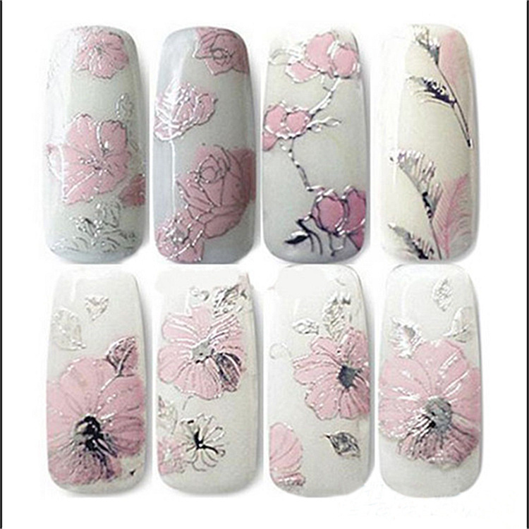AliExpress ebey Hot Nail Art Full Sticker Bronzing Sticker 3D Nail Decal Embossed Powder with Adhesive Jewelry 24