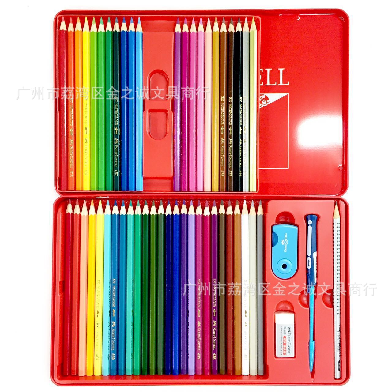 Alemán Faber-Jia 179-48 color de lápiz de color soluble en agua caja de hierro rojo 48 color soluble en agua caja de hierro de plomo de color